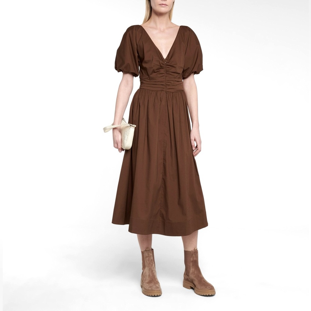 NWT Staud Puff Sleeve Midi Dress (Size 2)